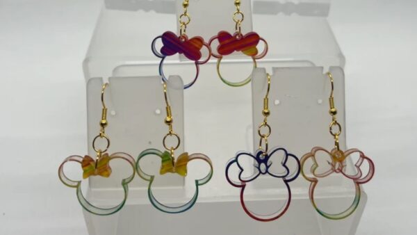 Rainbow Minnie Mouse Earrings