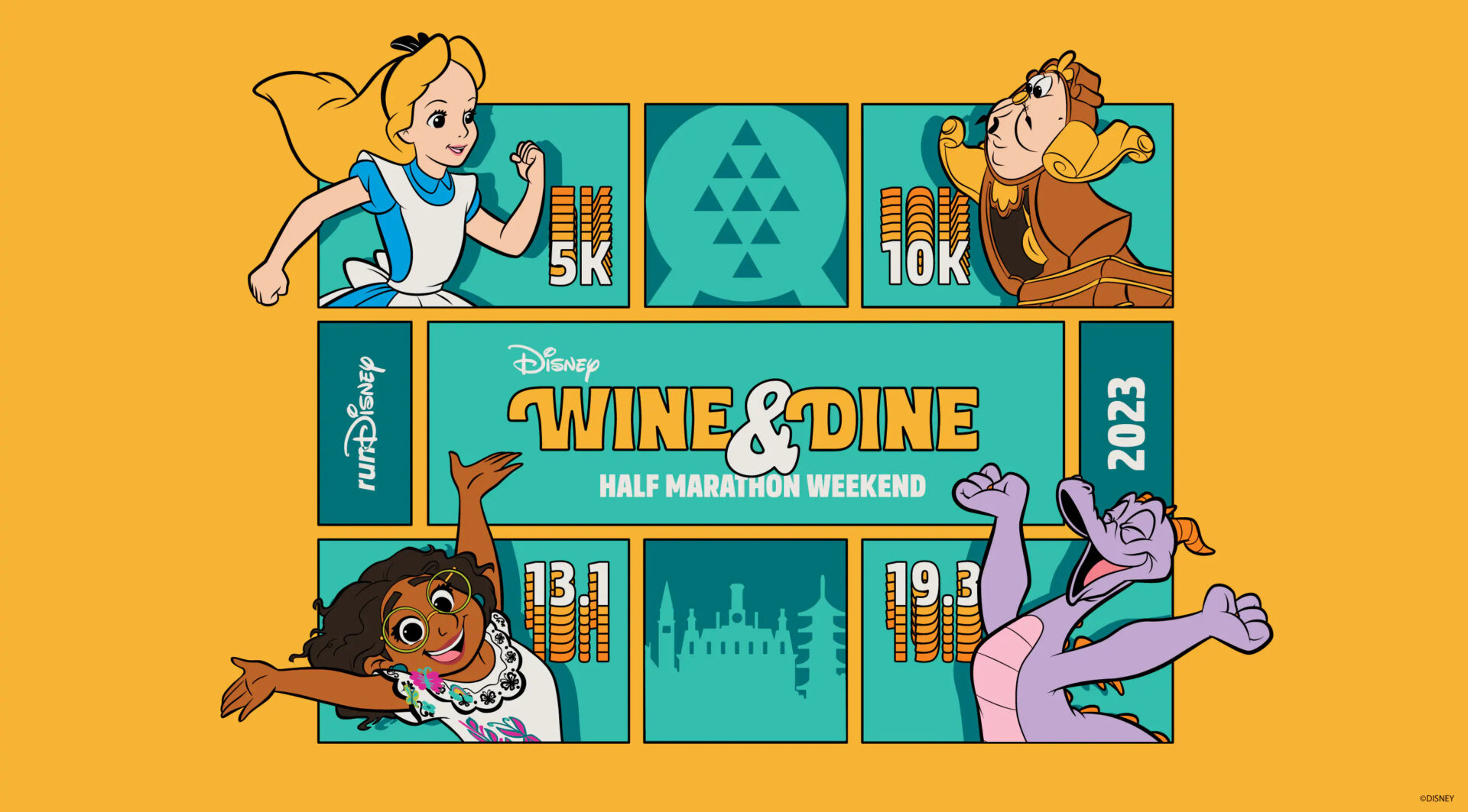 First Look at RunDisney 2023 Wine & Dine Half Marathon Weekend Race Themes