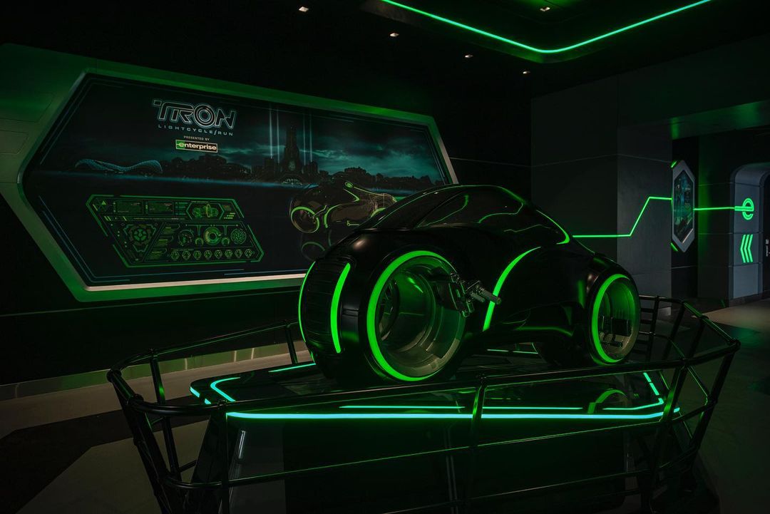 Disney Imagineers put the finishing touches on the TRON Lightcycle / Run Post Show