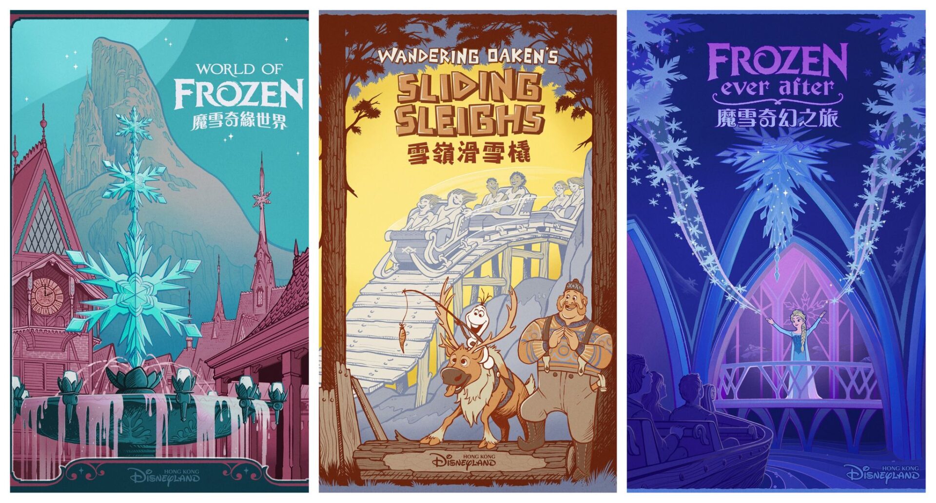 New Posters Revealed for World of Frozen at Hong Kong Disneyland