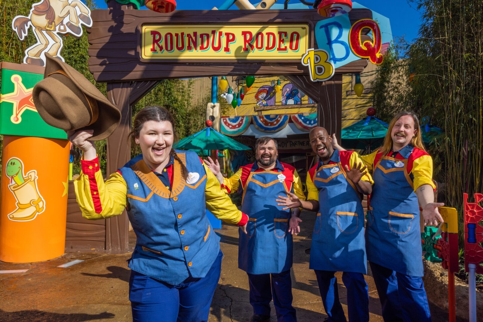 Disney Cast Members Celebrate the Opening of Roundup Rodeo BBQ