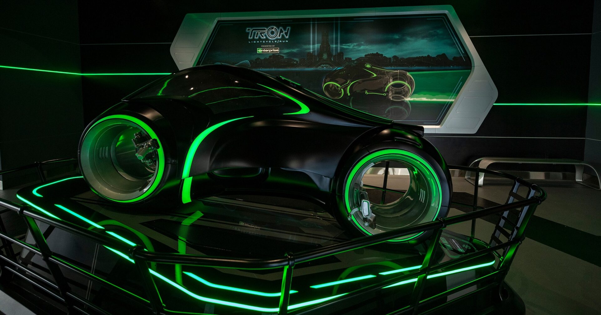 First Look at TRON Lightcycle Run Team Green Post-Show at Magic Kingdom