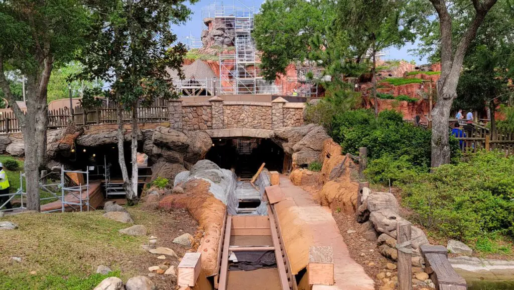 Rock Work and Holes Being Filled at Tiana's Bayou Adventure