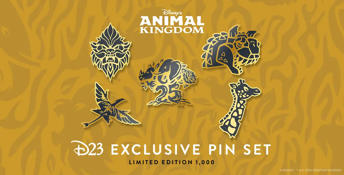 New D23 Exclusive Disney Animal Kingdom 25th Anniversary Pin Set