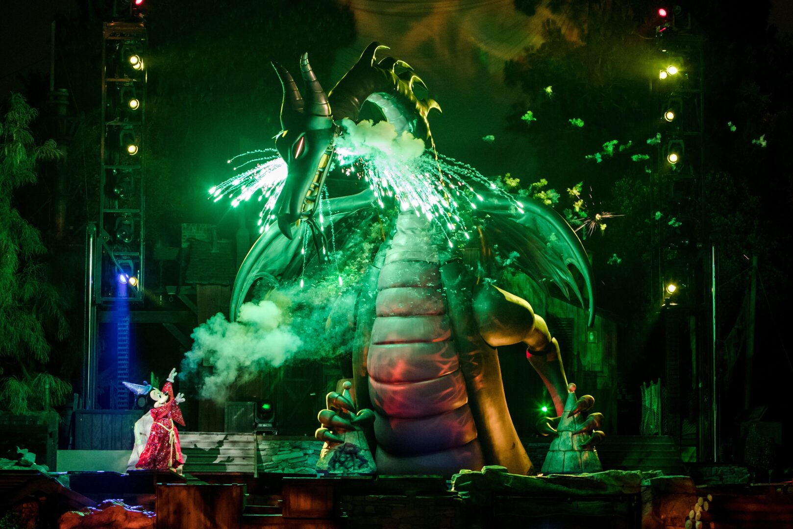 Maleficent Dragon Destroyed as Disneyland Crews Work on Fantasmic!