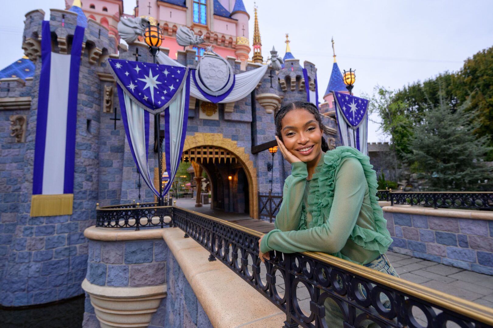 Tinkerbell from Peter Pan & Wendy Yara Shahidi Visits Disneyland
