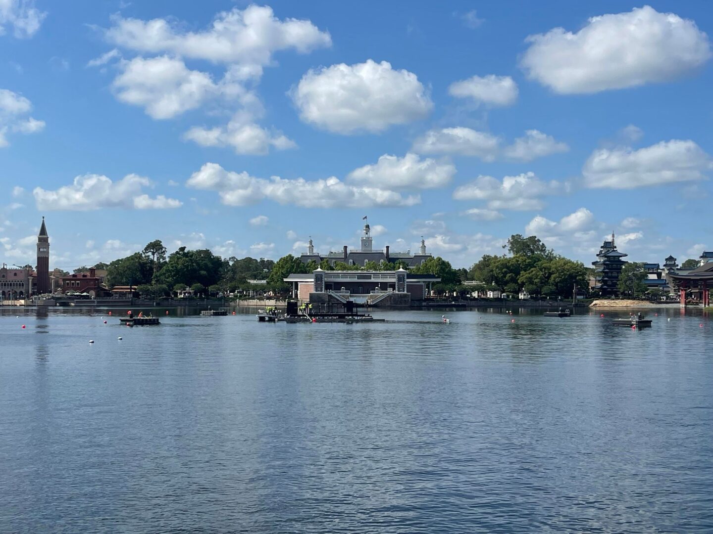 EPCOT’s World Showcase Lagoon Restored to Former Glory with Removal of Final Harmonious Barges