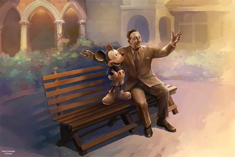 Hong Kong Disneyland to Welcome New Walt & Mickey Dream Makers Statue in October 2023