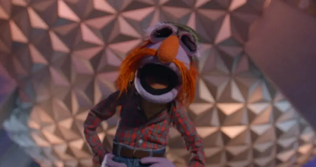 Floyd-Pepper-from-Muppets-Mayhem-Visits-EPCOT-to-Ride-Spaceship-Earth