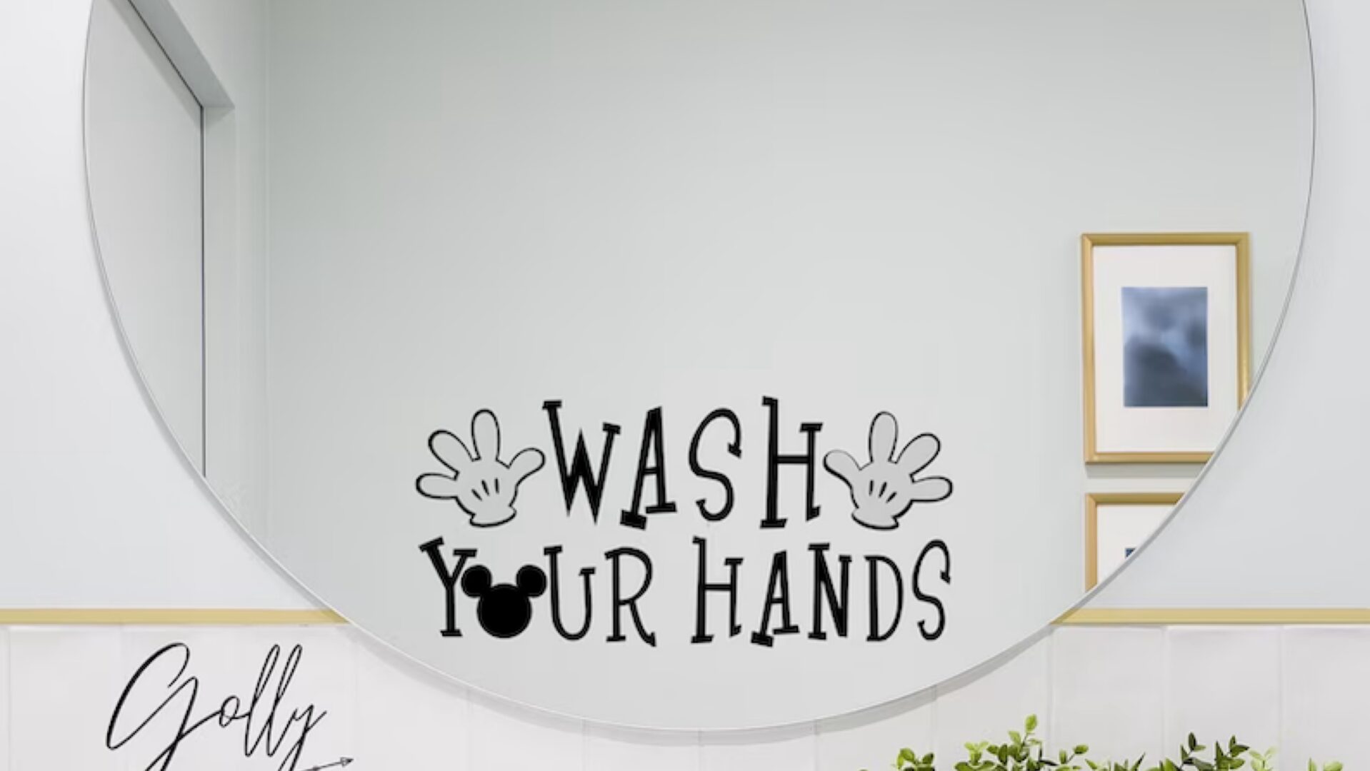 Adorable Mickey Mouse Wash Your Hands Decal For Your Bathroom!