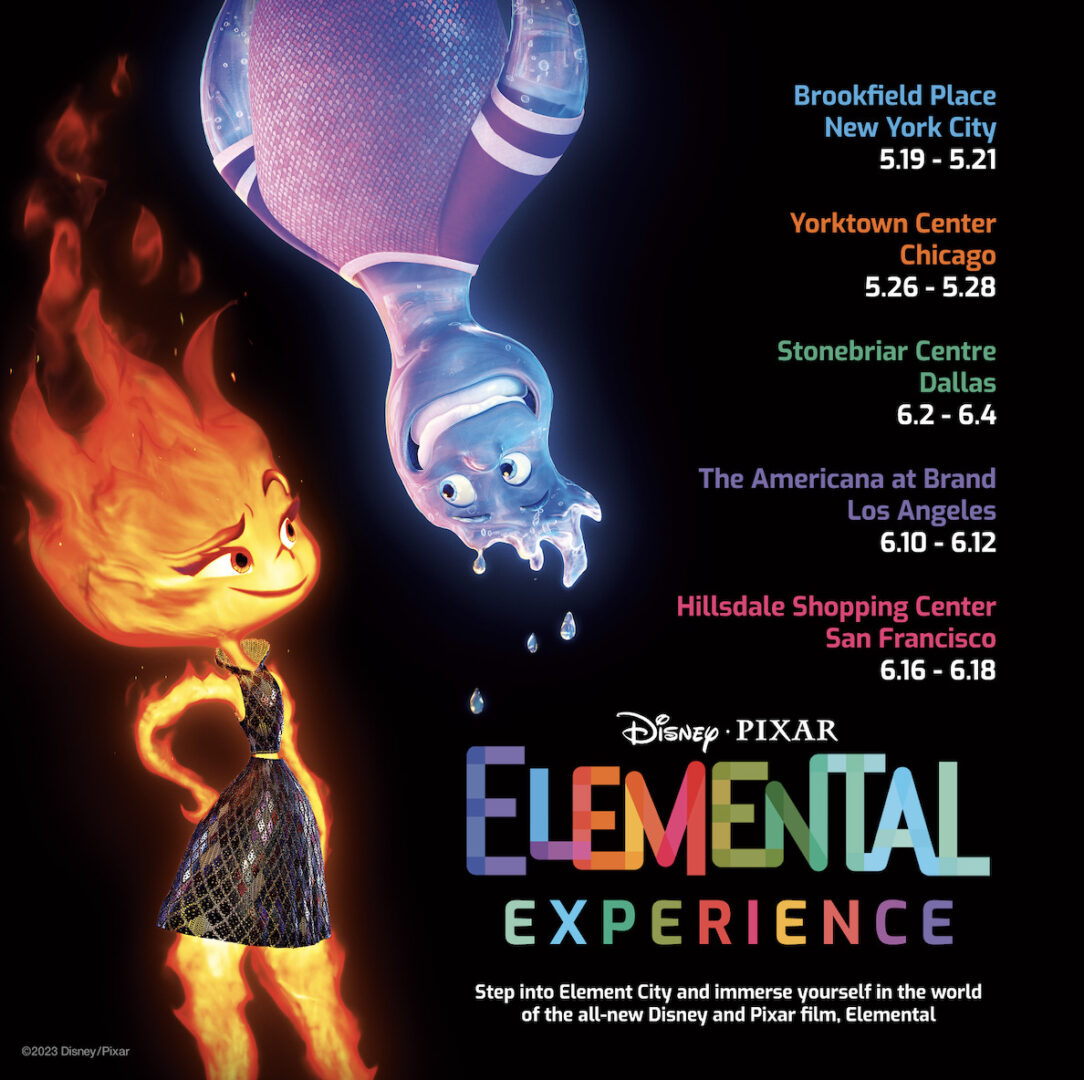 Tickets are on Sale Now for Disney and Pixar’s Elemental Multi-city Mall Tour Kicks Off This Week