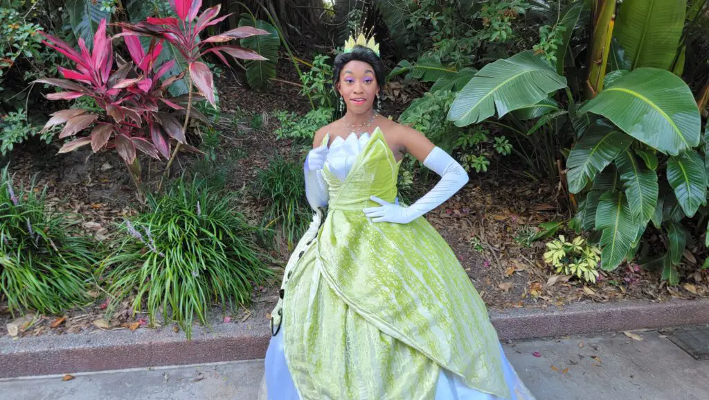 Tiana Meet & Greet was a Surprise at Tower of Terror Courtyard in Disney's Hollywood Studios