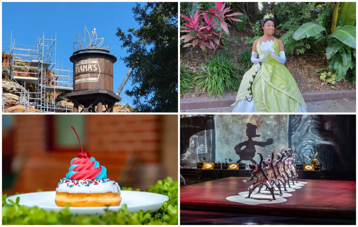 Chip and Company News Digest: Tiara-Topped Water Tower at Tiana’s Bayou Adventure, New Update to Disney Genie+ Service at Walt Disney World,  New UV Reactive Disney100 Special Moments Ear Headband,  Tiana Meet & Greet was a Surprise at Tower of Terror Courtyard