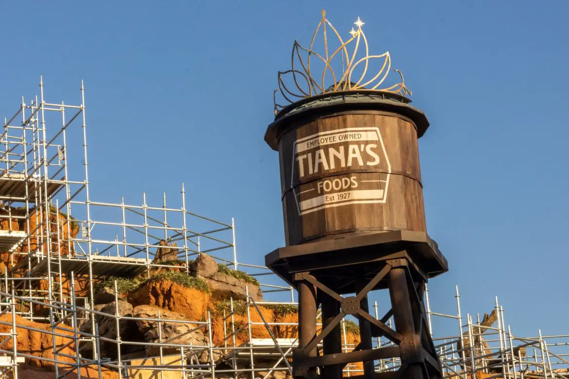Disney Imagineers installed the Tiara-Topped Water Tower at Tiana’s Bayou Adventure