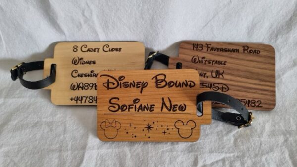 Custom Disney Wooden Luggage Tag