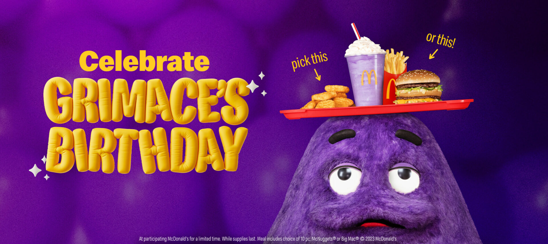 McDonald’s Celebrates Grimace’s Birthday with Special Meal & Shake