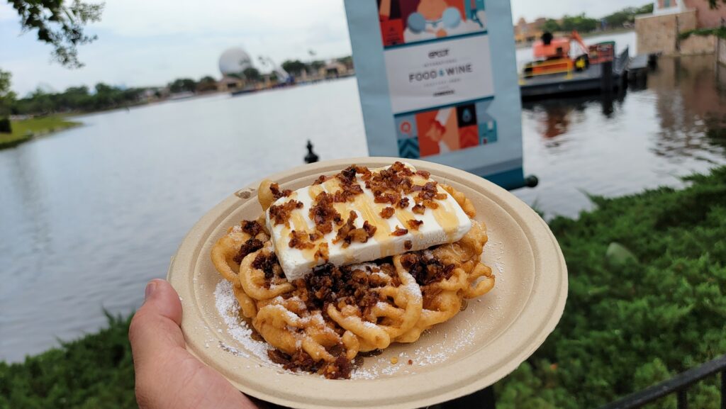 Disney Eats: Candied Bacon Funnel Cake from EPCOT's Food & Wine Festival