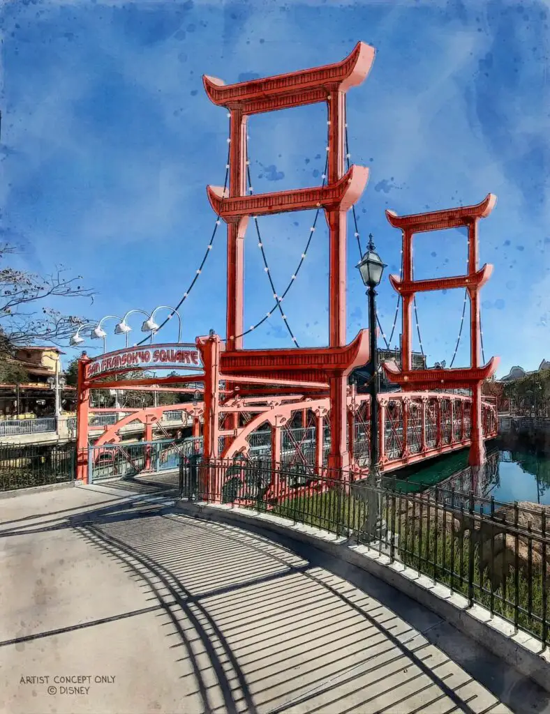 San Fransokyo Square at Disney California Adventure Park – San Fransokyo Gate Bridge
