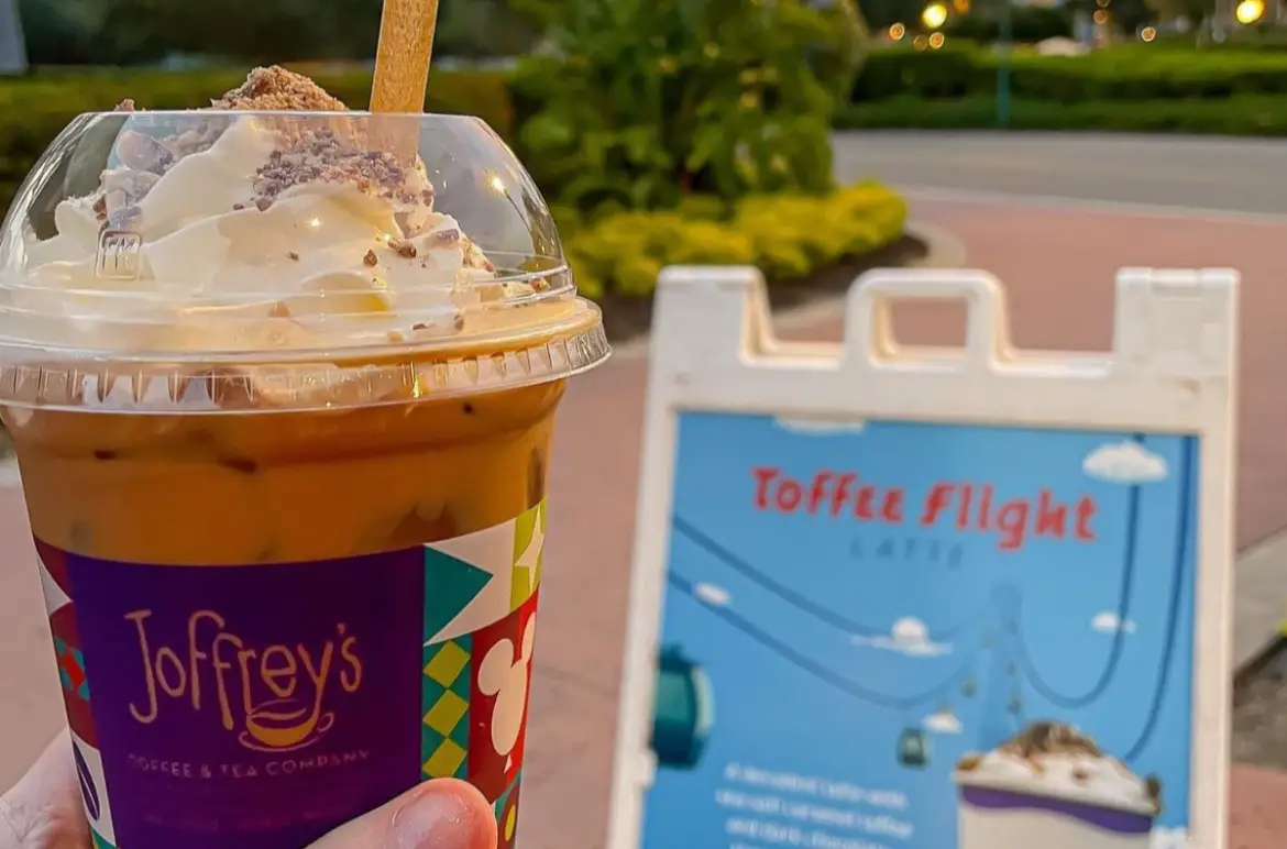 Take Flight with Toffee Flight Latte at Disney’s Caribbean Beach Resort kiosk