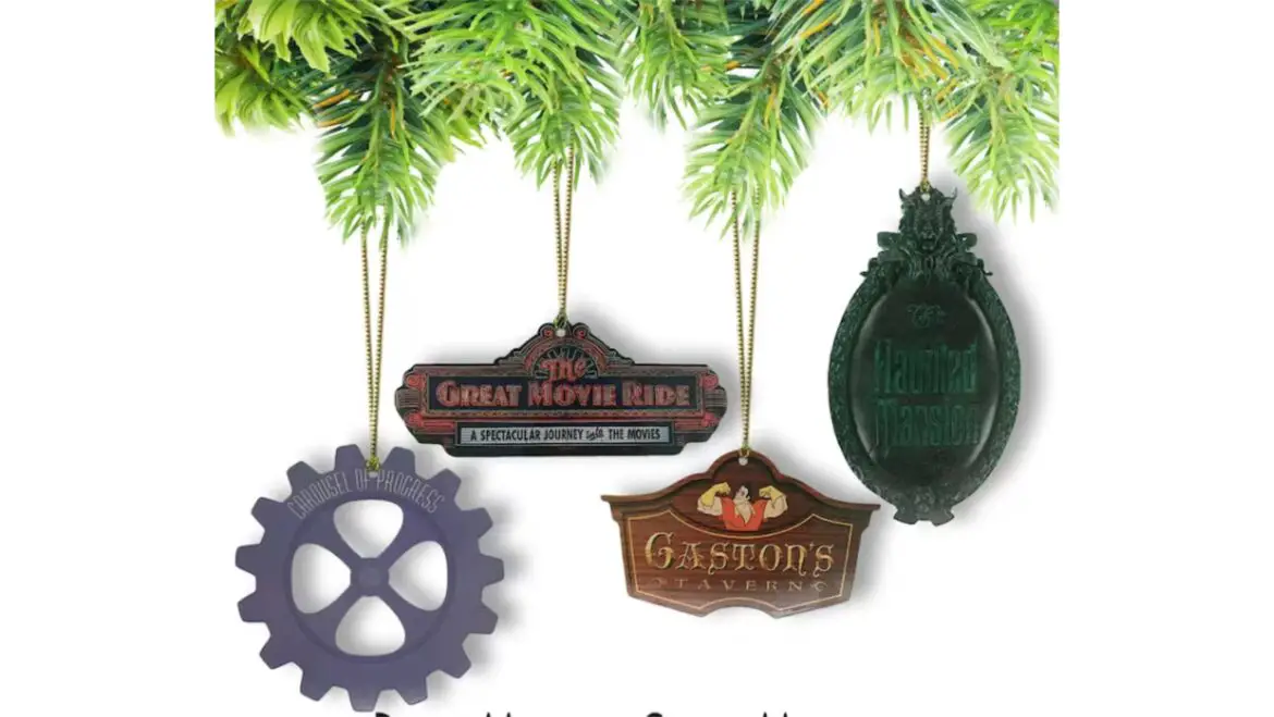 Get Ready For Christmas With These Disney World Attraction Sign Ornaments!