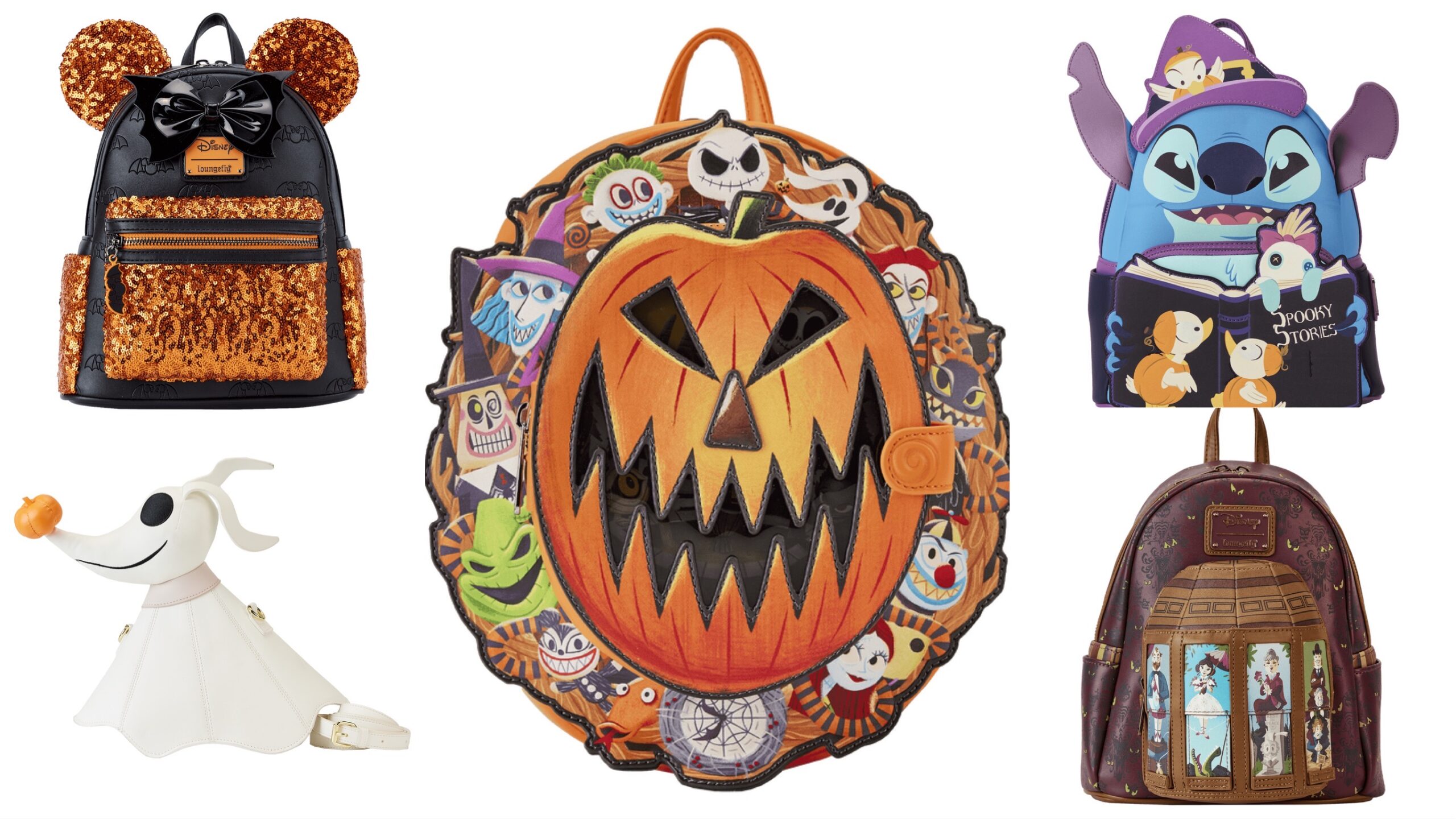 Loungefly Disney Halloween Allover Print Pumpkin & Ghost Mini Backpack