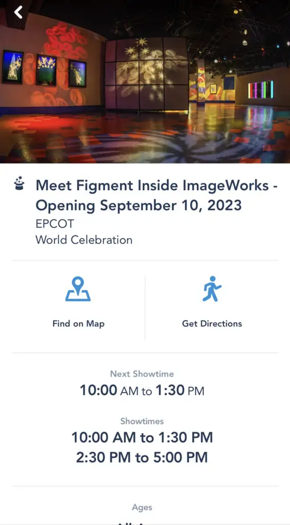 Figment Meet and Greet DisneyWorld App
