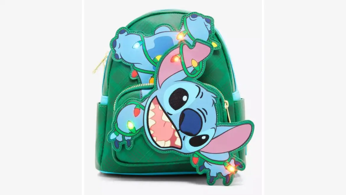 New BoxLunch Exclusive Christmas Lights Stitch Light Up Loungefly Backpack!