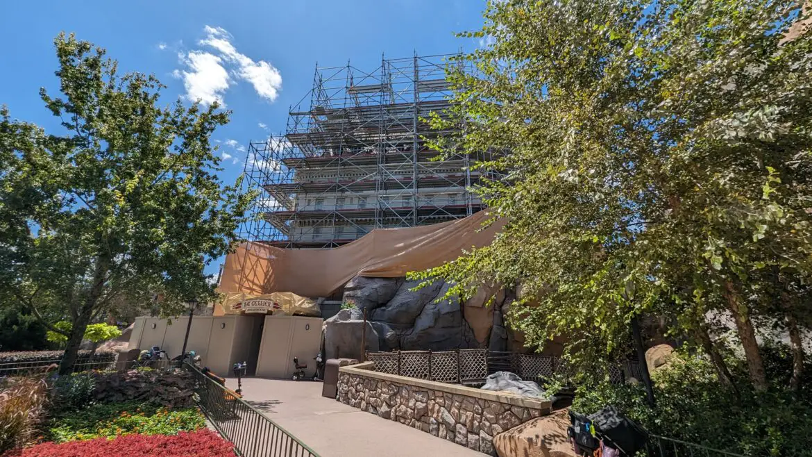 Scaffolding Surrounds Canada Pavilion as Work Continues in EPCOT