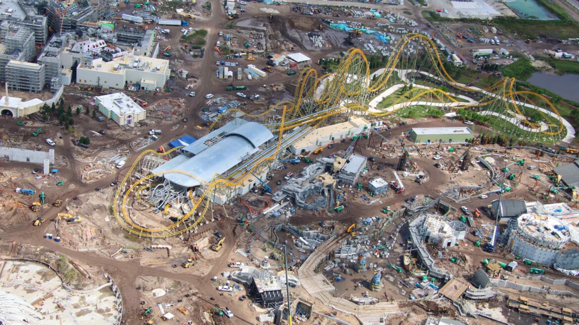 Aerial Update of Universal’s Epic Universe Construction for October 2023