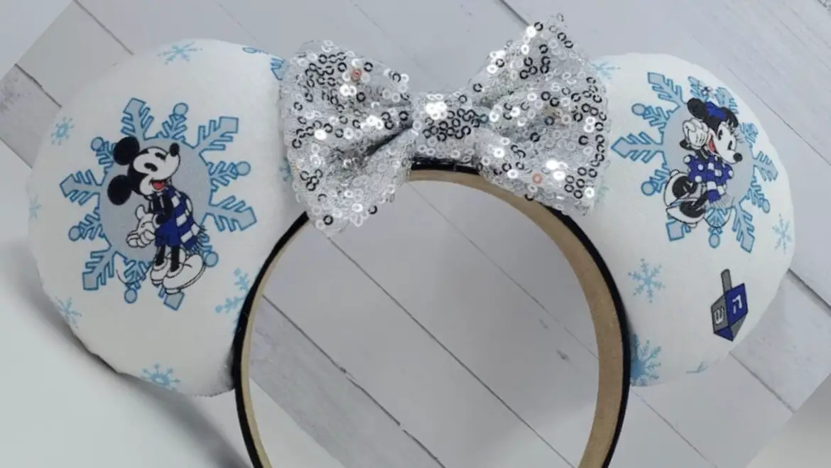 Mickey And Minnie Hanukkah Ear Headband For This Season!