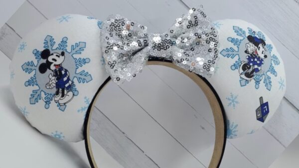 Mickey And Minnie Hanukkah Ear Headband 