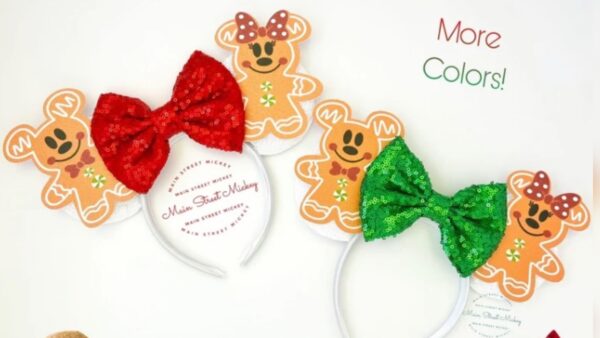 Mickey And Minnie Gingerbread Cookies Ear Headband 