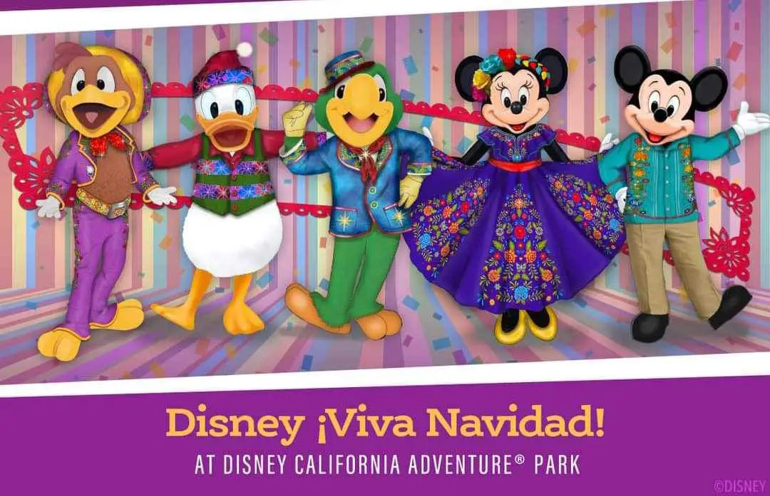 Mickey, Minnie, and the Three Caballeros new outfits coming to Disney ¡Viva Navidad! at Paradise Gardens