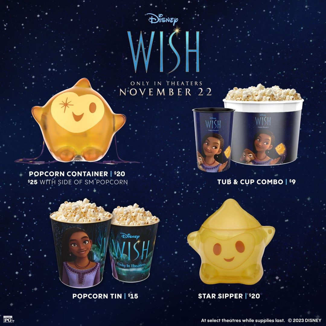 Disney Wish Popcorn Buckets, Sippers, and More are Now Available at Cinemark