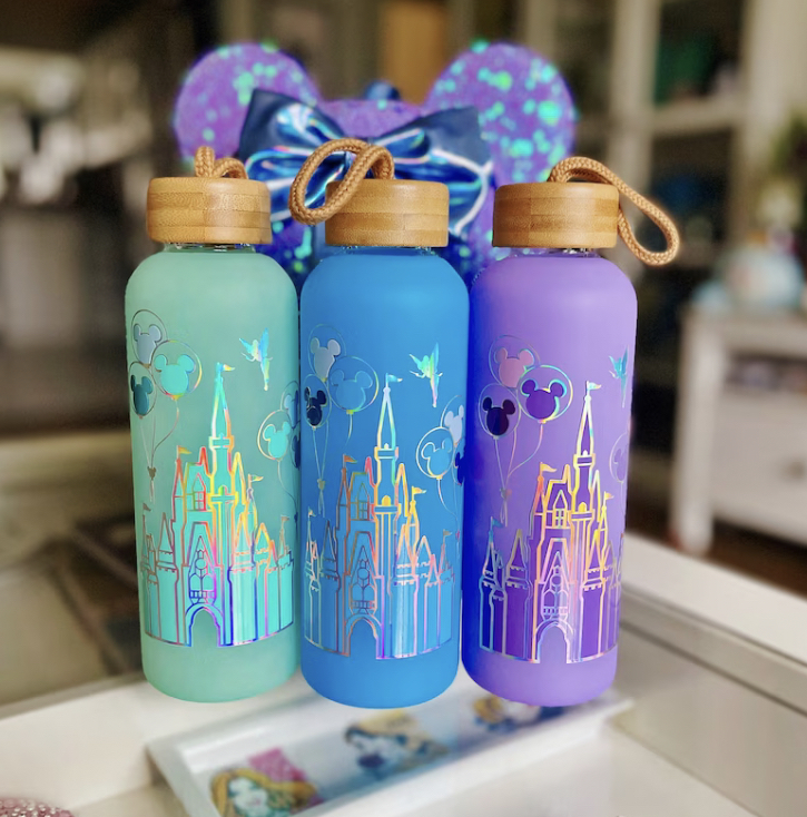 Magical Cinderella Castle Glass Water Bottle To Keep Hydrated All Day ...