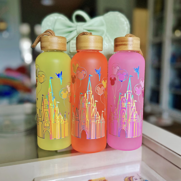 Magical Cinderella Castle Glass Water Bottle To Keep Hydrated All Day ...