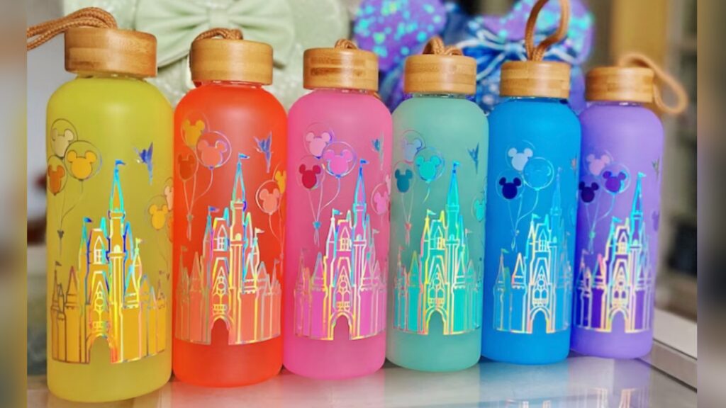 Magical Cinderella Castle Glass Water Bottle To Keep Hydrated All Day ...