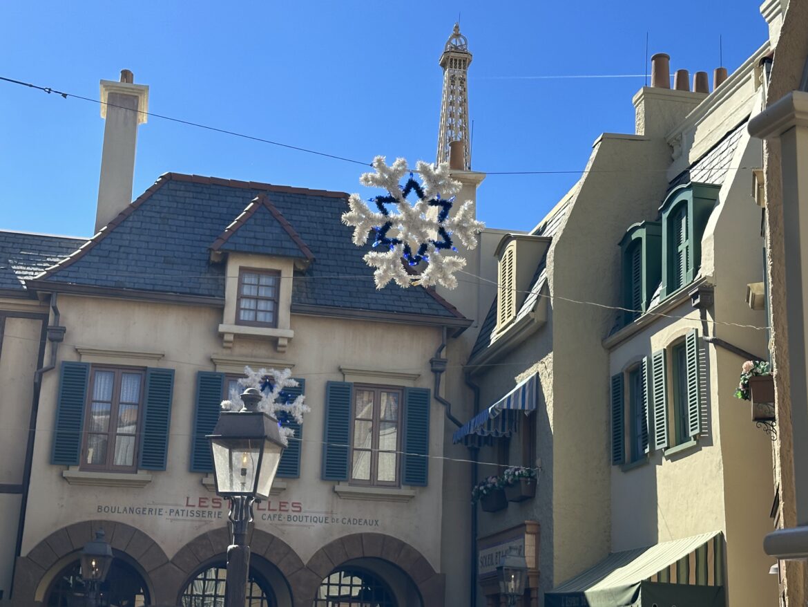 Holiday Snowflakes at the France Pavilion in EPCOT