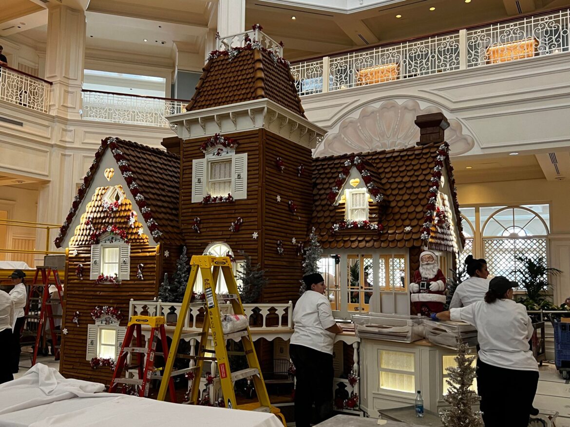 Work Underway on Holiday Gingerbread House at Disney’s Grand Floridian Resort