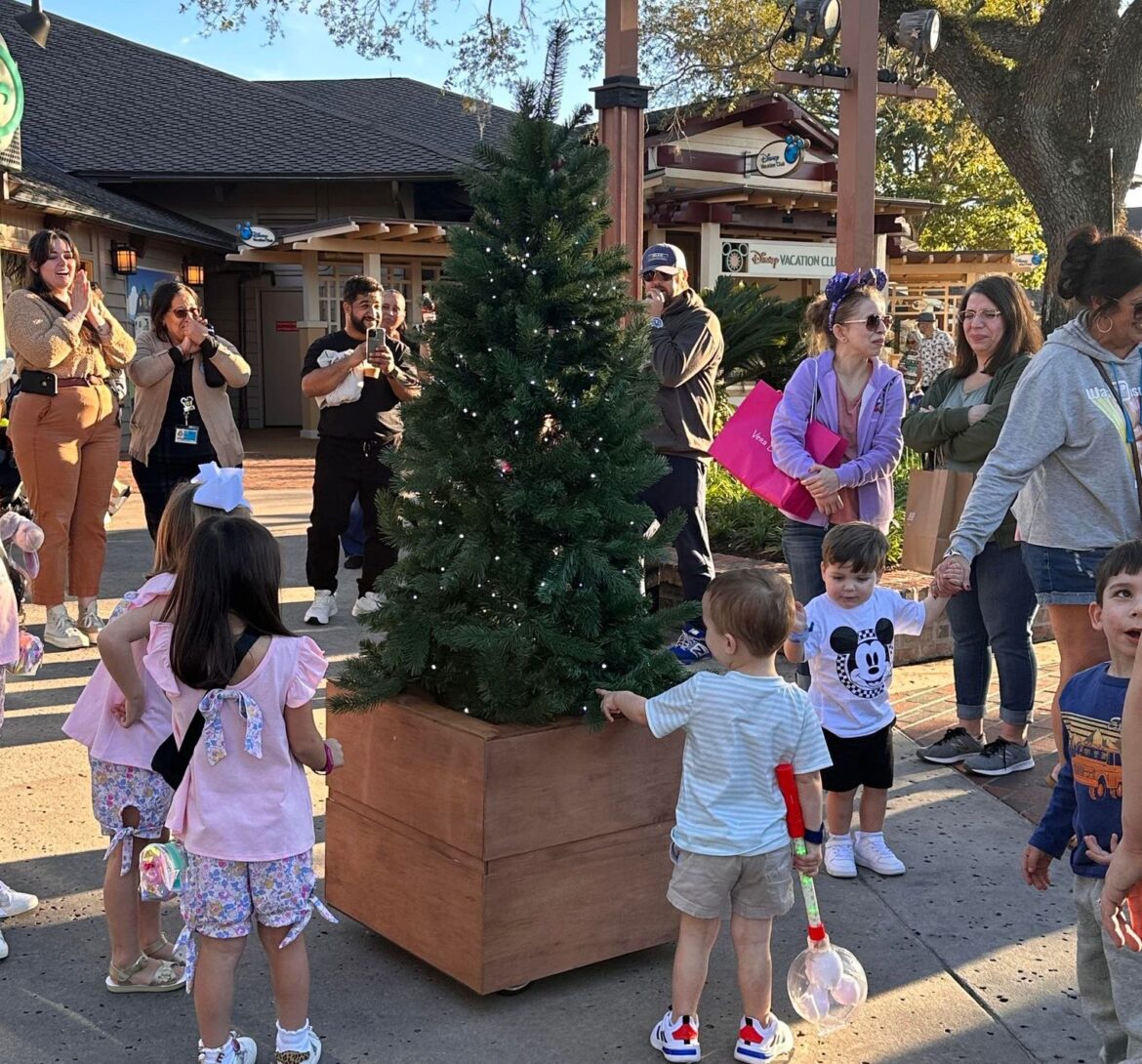 Wandering Christmas Tree Spotted Roaming at Disney Springs