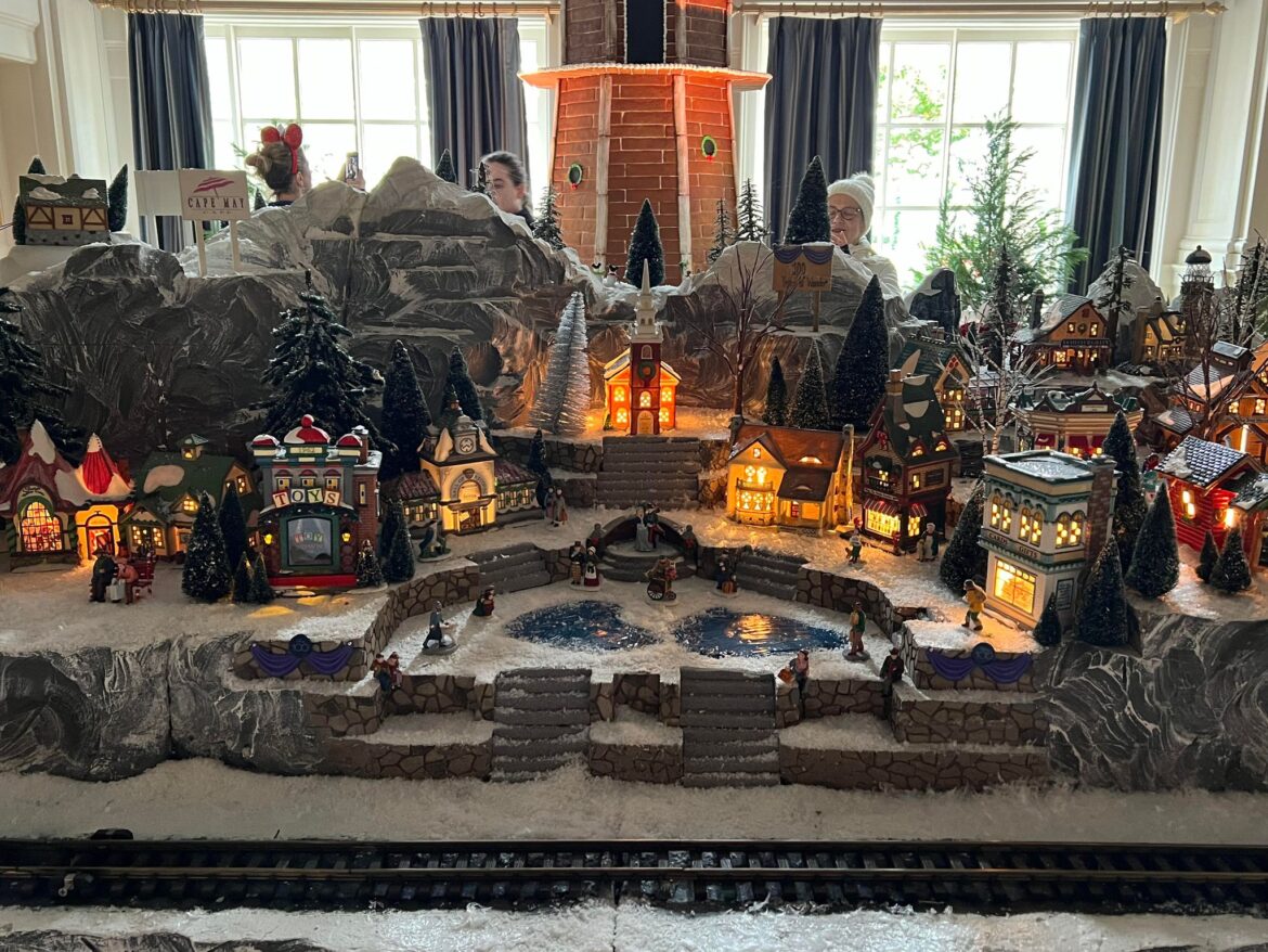 First Look at the Christmas Village Train Display at Disney’s Yacht Club Resort