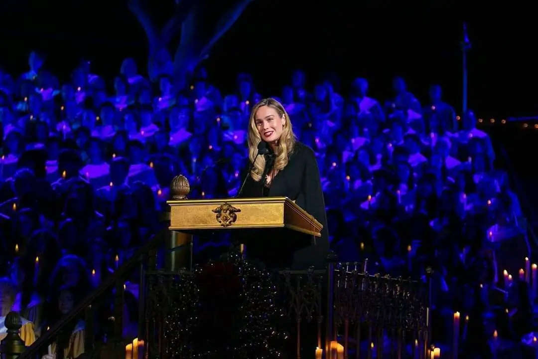 Brie Larson kicks off Christmas season at Disneyland by Narrating Candlelight Processional