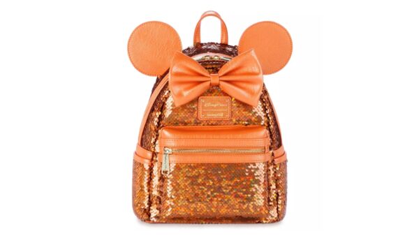Peach Punch Minnie Mouse Sequined Loungefly Backpack