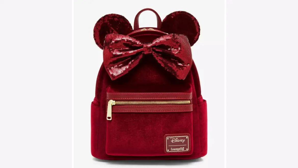 Gorgeous Minnie Mouse Velvet Sequin Backpack Exclusively At BoxLunch Gifts!