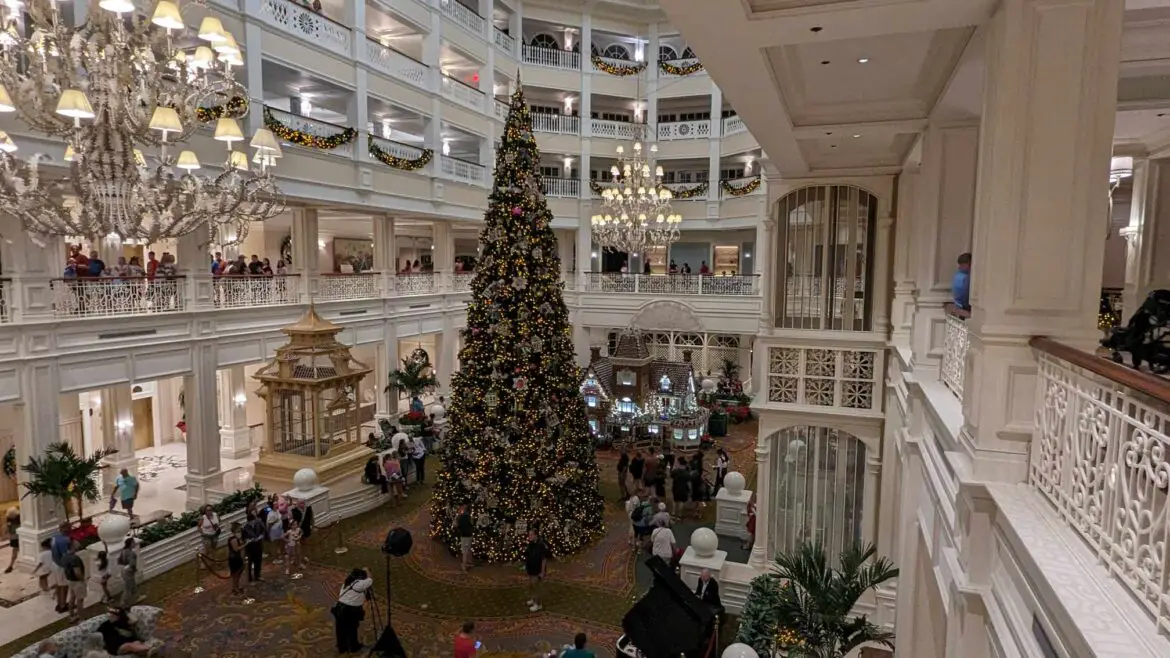 Huge Christmas Tree is Now Up at Disney’s Grand Floridian Resort