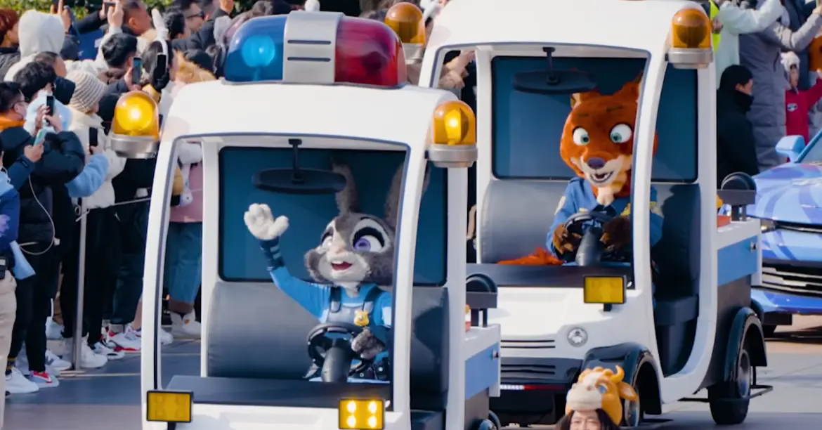 Nick & Judy Star in New Zootopia Pre-Parade at Shanghai Disneyland