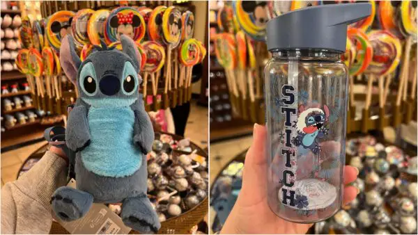 Stitch Water Bottle With Plush Carrier 