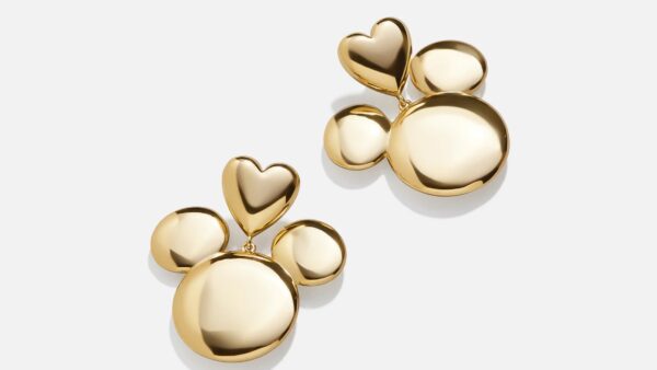 Mickey Mouse Gold Heart Earrings