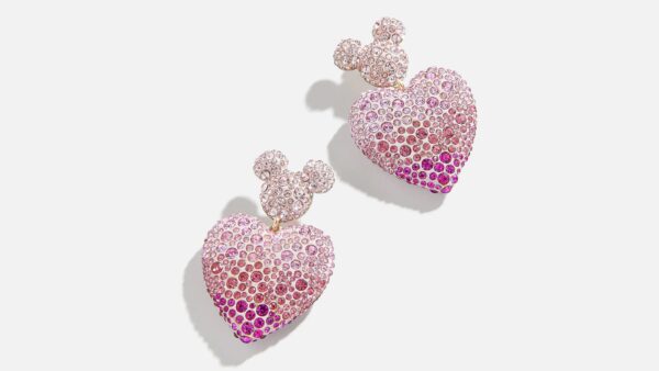 Pink Mickey Mouse Disney Heart Earrings