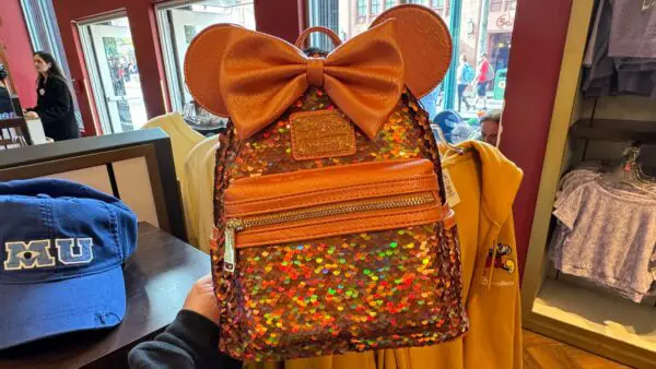 Minnie Mouse Peach Punch Sequined Loungefly Backpack